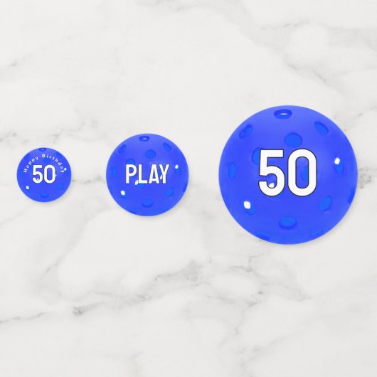 50e verjaardag Blue Pickleball Confetti (Achterkanten)