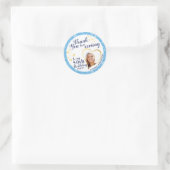 50e verjaardag Blue Winter Favor Dank u Ronde Sticker (Tas)