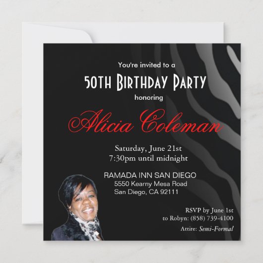 50e verjaardag Bombshell Leopard Cocktail Party Kaart (Achterkant)