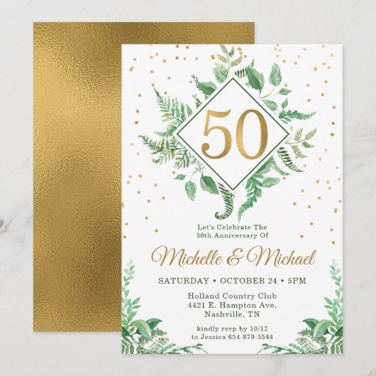 50e verjaardag botanisch kaart (Voorkant / Achterkant)