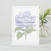 50e Verjaardag Botanische Hydrangea Uitnodiging (Staand voorkant)