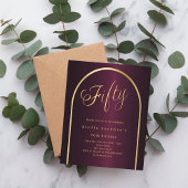 50e verjaardag Bourgondië gouden boog uitnodiging