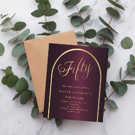 50e verjaardag Bourgondië gouden boog uitnodiging