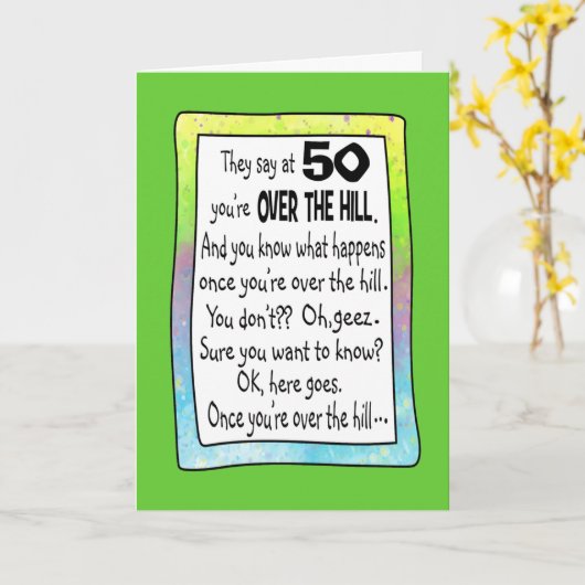 50E VERJAARDAG BOVEN DE HEUVEL? KAART (Gele Bloem)