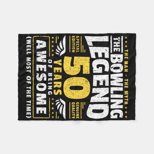 50e verjaardag Bowling 50 jaar oude Bowler Fleece Deken (Voorkant (Horizontaal))