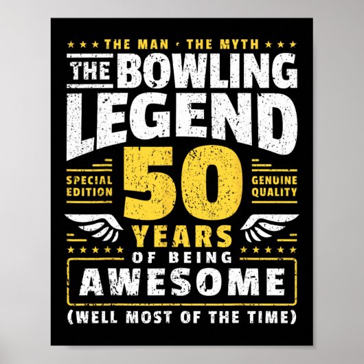 50e verjaardag Bowling 50 jaar oude Bowler Poster (Voorkant)