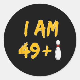 50e Verjaardag Bowling Shirt Grappige Bowler Party Ronde Sticker