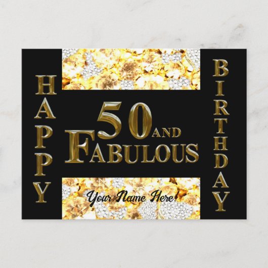 50e verjaardag briefkaart (Voorkant)