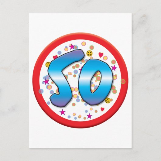 50e verjaardag briefkaart (Voorkant)