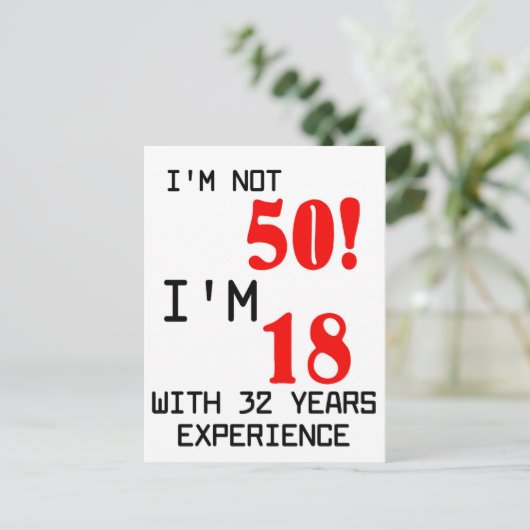 50e verjaardag briefkaart (Staand voorkant)