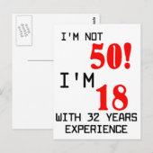 50e verjaardag briefkaart (Voorkant / Achterkant)