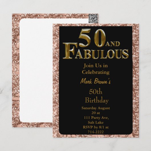 50e verjaardag  briefkaart (Voorkant / Achterkant)