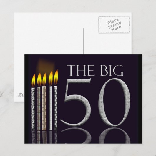 50e verjaardag Briefkaart - Gepersonaliseerd (Voorkant / Achterkant)