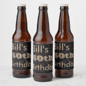 50e verjaardag Bruin en Zwart Bier Etiket (Flessen)