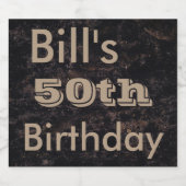 50e verjaardag Bruin en Zwart Bier Etiket (Enkel label)