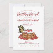 50e verjaardag Brunch Aardbei Wafels Kaart (Voorkant)