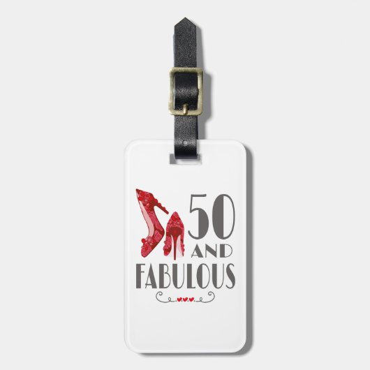 50e verjaardag Cadeau 50 en verbluffend cadeau Bagagelabel (Voorkant verticaal)