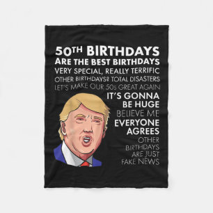 50e verjaardag cadeau Funny Trump Quote Shirt voor Fleece Deken