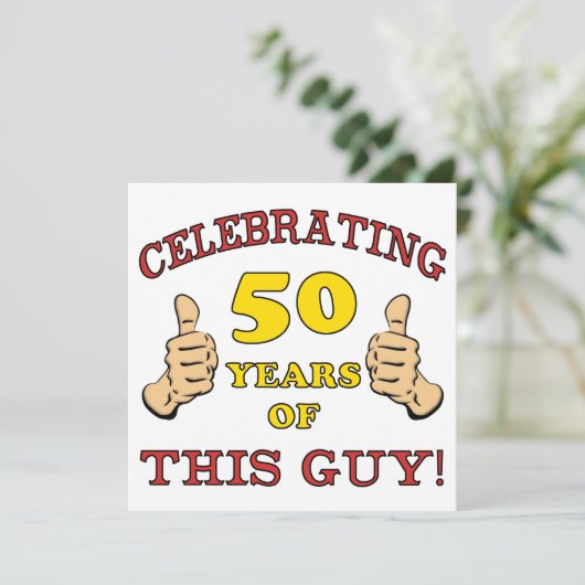 50e verjaardag cadeau voor hem kaart (Staand voorkant)