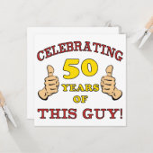 50e verjaardag cadeau voor hem kaart (Voorkant / Achterkant in situ)