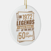 50e verjaardag cadeauideeën voor mannen en vrouwen keramisch ornament (Rechts)