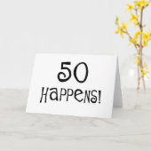 50e verjaardag cadeaus, 50 gebeurt! kaart (Gele Bloem)