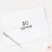 50e verjaardag cadeaus, 50 gebeurt! ronde sticker (Envelop)