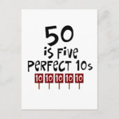 50e verjaardag cadeautjes, 50 is 5 perfecte 10s! briefkaart (Voorkant)