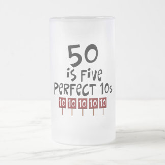 50e verjaardag cadeautjes, 50 is 5 perfecte 10s! matglas bierpul