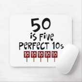 50e verjaardag cadeautjes, 50 is 5 perfecte 10s! muismat (Met muis)