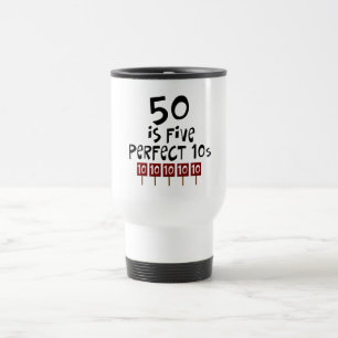 50e verjaardag cadeautjes, 50 is 5 perfecte 10s! reisbeker