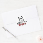 50e verjaardag cadeautjes, 50 is 5 perfecte 10s! ronde sticker (Envelop)