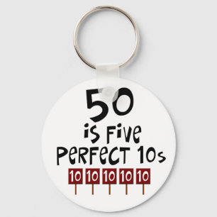50e verjaardag cadeautjes, 50 is 5 perfecte 10s! sleutelhanger