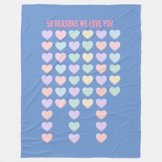 50e verjaardag cadeautjes - 50e die we van je houd fleece deken (Voorkant)