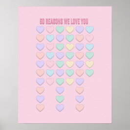 50e verjaardag cadeautjes - 50e die we van je houd poster