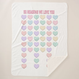 50e verjaardag cadeautjes - 50e die we van je houd sherpa deken