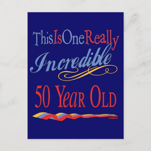 50e verjaardag cadeautjes briefkaart (Voorkant)