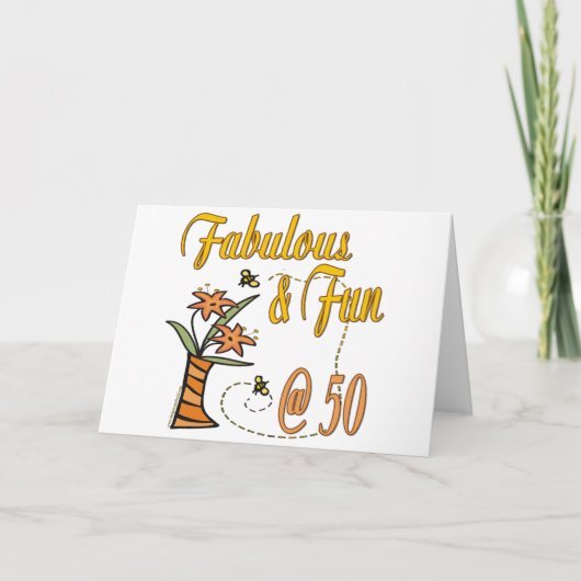 50e verjaardag cadeautjes kaart (Voorkant)