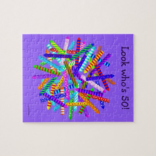 50e verjaardag cadeautjes legpuzzel (Horizontaal)