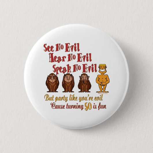 50e verjaardag cadeautjes ronde button 5,7 cm (Voorkant)