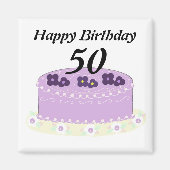 50e verjaardag Cake Magneet (Voorkant)