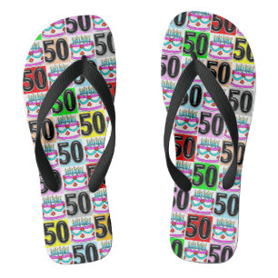 50E VERJAARDAG CAKE TEENSLIPPERS