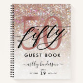 50e verjaardag Champagne Glitter Guest Book Notitieboek (Voorkant)