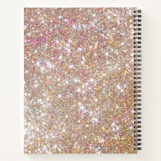 50e verjaardag Champagne Glitter Guest Book Notitieboek (Achterkant)
