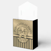 50e verjaardag Champagne Gold Polka Dot Stripes Bo Bedankdoosjes (Geopend)