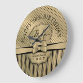 50e verjaardag Champagne Gold Polka Dot Stripes Bo Grote Klok (Hoek)