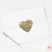 50e verjaardag Champagne Gold Polka Dot Stripes Bo Hart Sticker (Envelop)