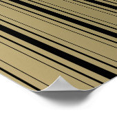 50e verjaardag Champagne Gold Polka Dot Stripes Bo Poster (Hoek)