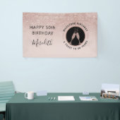 50e verjaardag Champagne Toast Horizontale Glitter Spandoek (Beurs)