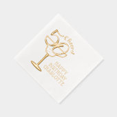 50e verjaardag Cheers Vijftig verjaardag gepersona Folie Servetten (Rechts)